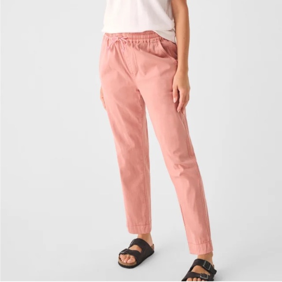 Faherty Essential Travel Pants linen & Cotton Blend Pull On in Faded Rose Size S - Picture 1 of 12